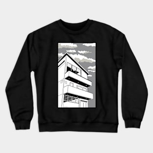 Oshi no Ko Anime and Manga Art | My Star Idol | Oshinoko Strawberry Productions Office Building in Black and White Crewneck Sweatshirt